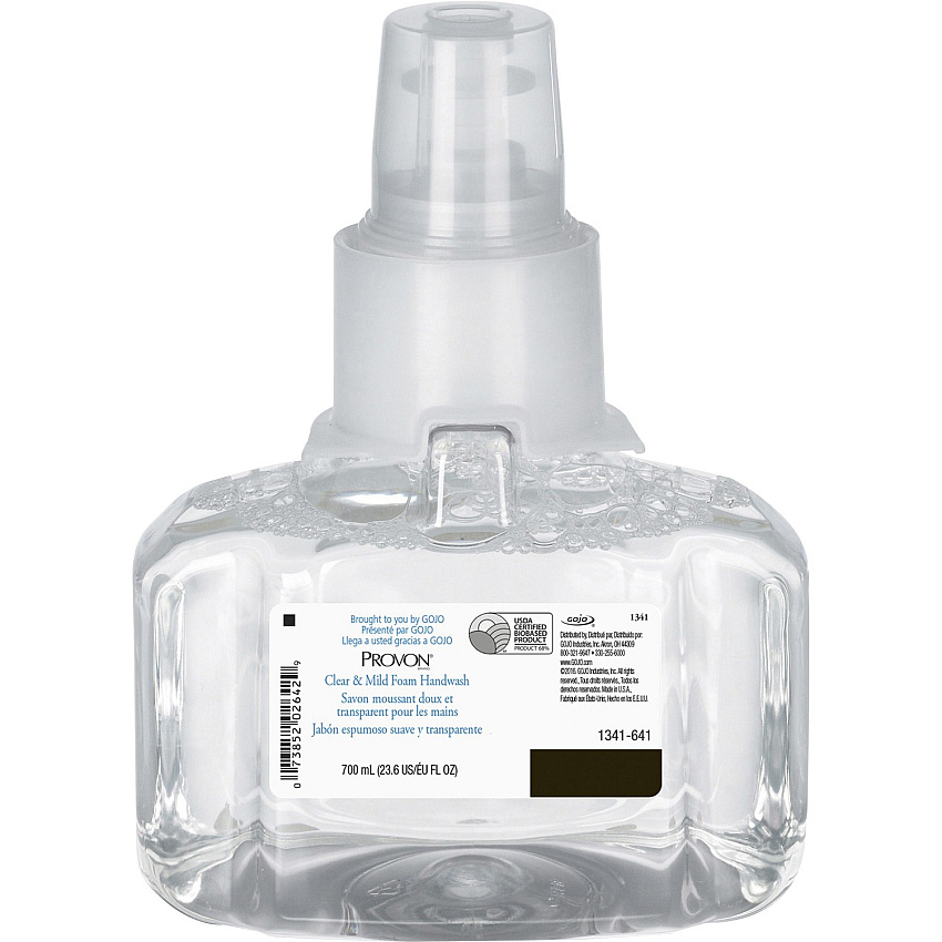 Provon LTX-7 Clear & Mild Foam Handwash Refill Fragrance-free Scent - 23.67 fl oz - Pump Bottle Dispenser - Kill Germs - Hand - Moisturizing - Clear - Rich Lather, Dye-free, Bio-based, Fragrance-free - 1 Each (134103)