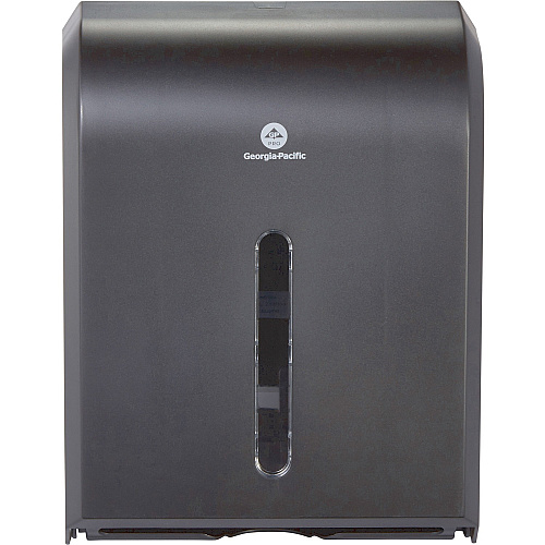 FranklinCovey Georgia-Pacific Combi-Fold Paper Towel Dispenser C Fold, Multifold, BigFold, Z Fold Dispenser - 400 x C Fold, 600 x Multifold - 15.5" Height x 11" Width x 5.3" Depth - Plastic - Black - Durable, Key Lock - 1 / Carton (56650A)