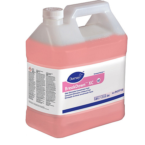 Diversey BreakDown Odor Eliminator Concentrate - 192 fl oz (6 quart) - Fresh Scent - Bactericide - Red - 2 / Carton (94377150)