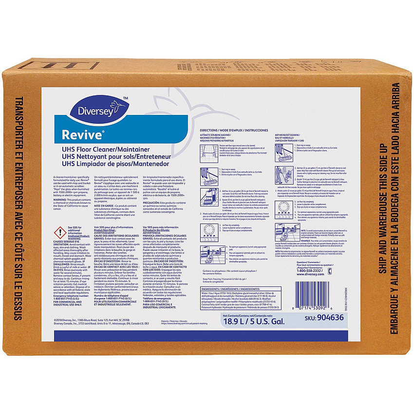 Diversey Floor Cleaner/Maintainer 640 fl oz (20 quart) - Sweet Scent - Fast Acting, Quick Drying - Pink - 1 Each (904636)