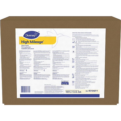 Diversey High Mileage Floor Finish Ready-To-Use - 640 fl oz (20 quart) - Solvent Scent - Low Odor, Durable, Non-yellowing, Quick Drying, Slip Resistant - White - 1 Each (95104811)