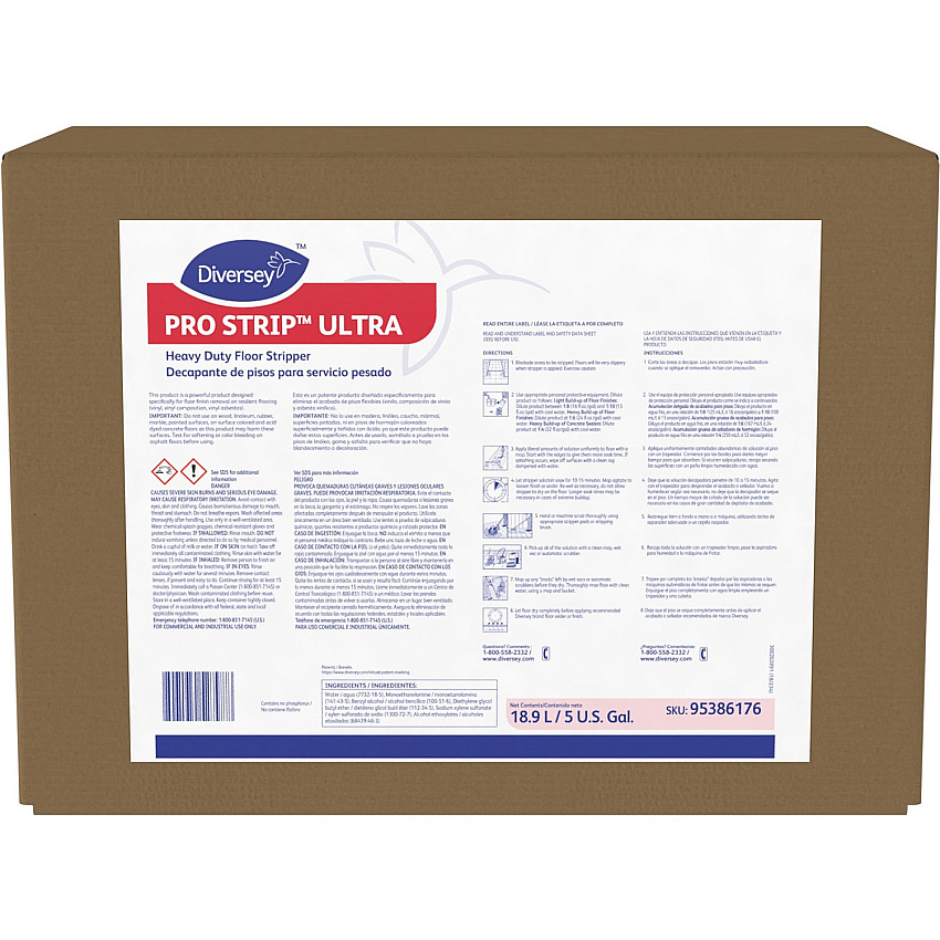 Diversey Pro Strip ULTRA Heavy Duty Stripper 640 fl oz (20 quart) - Cherry Almond Scent - Heavy Duty - Red - 1 Each (95386176)