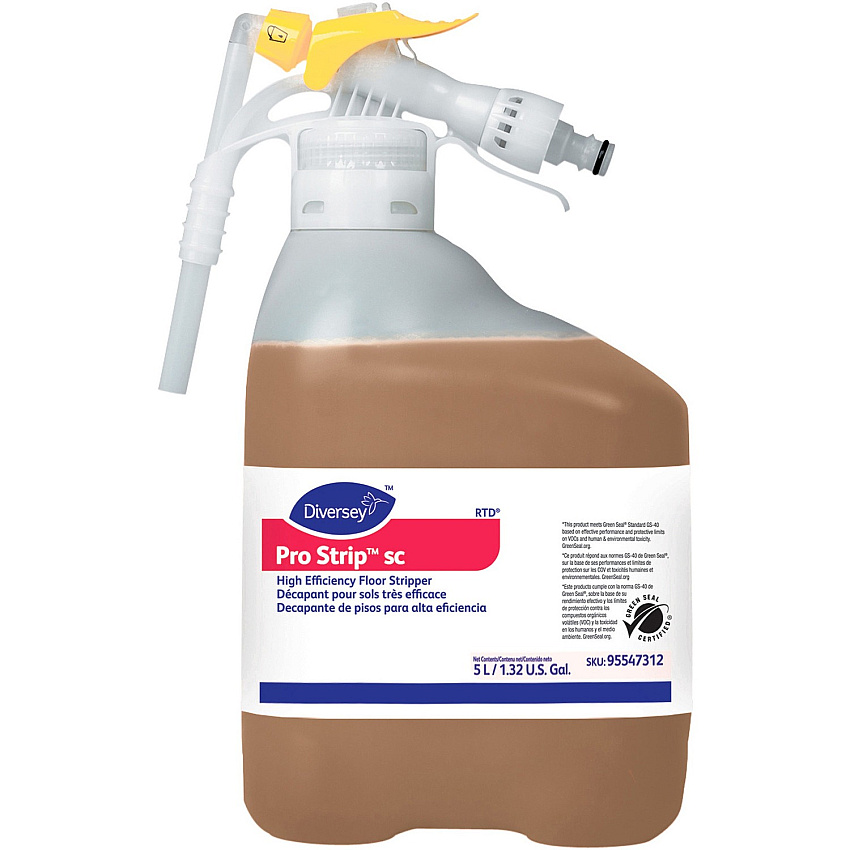 Diversey SC High Efficiency Floor Stripper Non Ammoniated, Butyl-free, Low Odor, Fast Acting, Low Foaming - White - 1 Each (95547312)