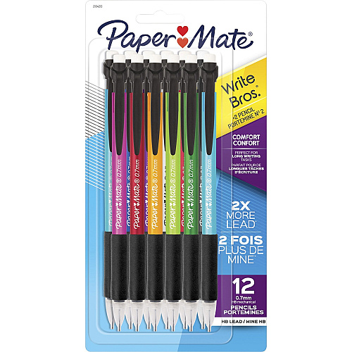 Paper Mate Write Bros. Classic Mechanical Pencils 0.7 mm Lead - #2 - 1 Dozen (2104216)