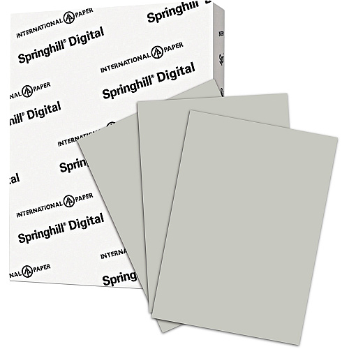 Springhill Multipurpose Cardstock - Gray 92 Brightness - Letter - 8 1/2" x 11" - 110 lb Basis Weight - Smooth, Vellum - Gray - 250 / Pack (065300)