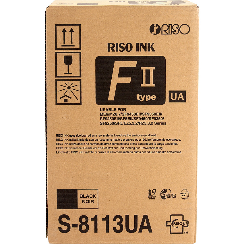 Risograph Riso Original Inkjet Ink Cartridge - Black - 2 / Carton 20000 Pages (S8113U)