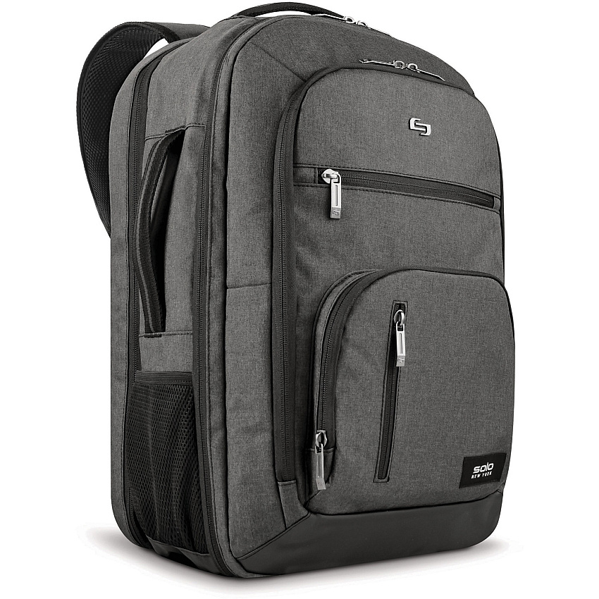 Solo Carrying Case (Backpack) for 17.3" Notebook - Gray Damage Resistant, Bump Resistant - Checkpoint Friendly - Shoulder Strap, Handle, Luggage Strap - 18" Height x 13" Width x 10" Depth - 7.93 gal Volume Capacity - 1 Each (UBN78010)