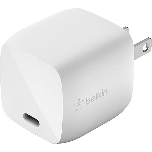 Belkin BoostCharge 30W USB-C Power Delivery GaN Wall Charger - Power Adapter 30 W - 1 Each (WCH001DQWH)