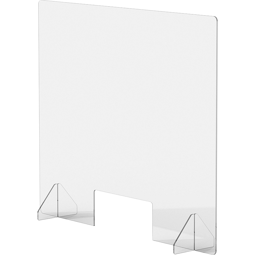Lorell Social Distancing Barrier w/Pass-Through Cutout Clear - Acrylic (LLR55685)