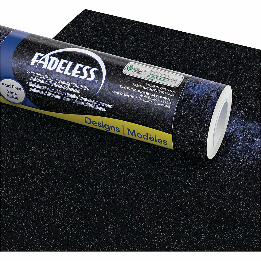 Fadeless Designs Paper Roll Art Project, Craft Project, Classroom, Bulletin Board, Display, Table Skirting, Party, Decoration - 48" Width x 50" Length - 1 Roll - Black (P56405)