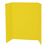 Pacon Single Wall Presentation Board 48" Board Height x 36" Board Width - Yellow Surface - Tri-fold, Recyclable, Corrugated - 4 / Carton (P3769)