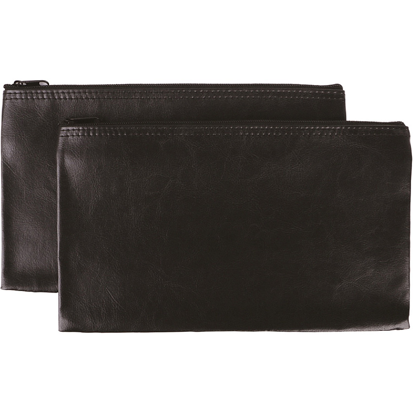 Sparco Carrying Case (Wallet) Cash, Check, Receipt, Office Supplies - Black Polyvinyl Chloride (PVC) Body - 11" Width x 6" Depth - 2 / Pack (00088)