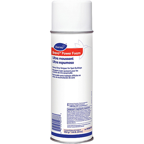 Diversey Bravo Power Foam Heavy Duty Stripper Ready-To-Use - 23 fl oz (0.7 quart) - Solvent Scent - Heavy Duty, Fast Acting, Easy to Use - White - 12 / Carton (94966769)