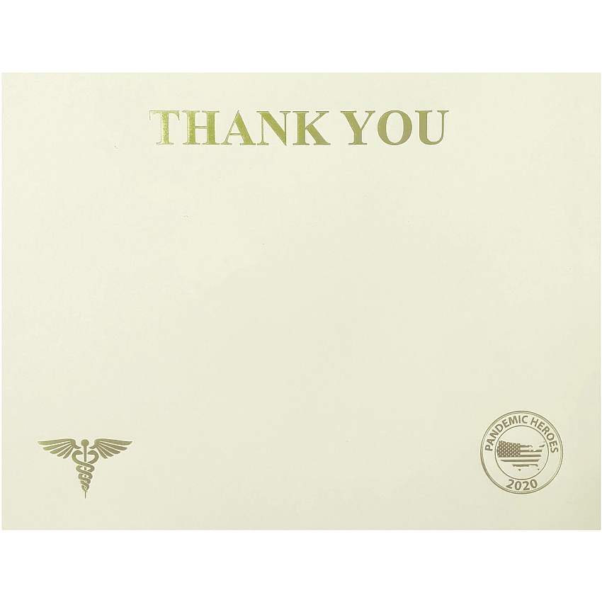 St. James&reg; Premium-Weight Certificates 65 lb Basis Weight - "Thank You" - 8.5" Width x 11" Length - Inkjet, Laser Compatible - Ivory, Gold Foil - 25 / Pack - TAA Compliant (83720)