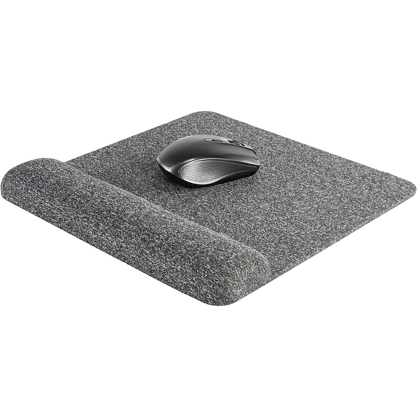 Allsop Premium Plush Mousepad with Wrist Rest - 1.85" Height x 11.60" Width - Gray - Foam - Mouse - Retail - 1 Each (32311)