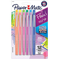 Paper Mate Flair Medium Point Pens Medium Pen Point - Assorted Ink - Water Based - 12 / Pack (2097886)