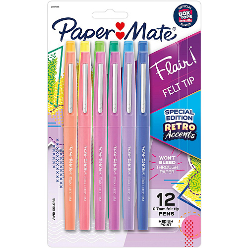 Paper Mate Flair Medium Point Pens Medium Pen Point - Assorted Ink - Water Based - 12 / Pack (2097886)