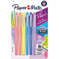 Paper Mate Flair Medium Point Pens Medium Pen Point - Yellow, Sky Blue, Lilac, Blueberry Bubble Gum, Papaya, Guava Ink - Water Based - 6 / Pack (2097888)