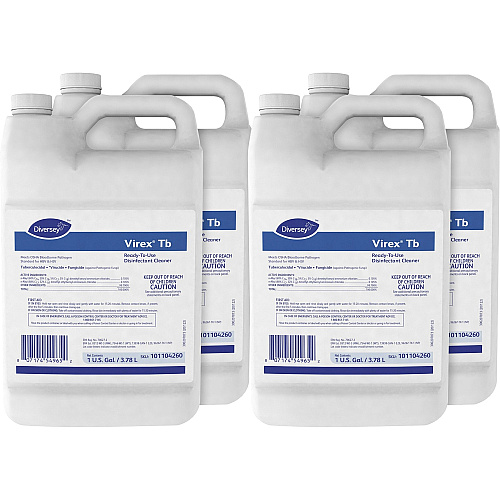 Diversey Virex Quaternary-Based RTU Disinfectant Ready-To-Use - 128 fl oz (4 quart) - Deodorize, Fast Acting - Clear - 4 / Carton (101104260)