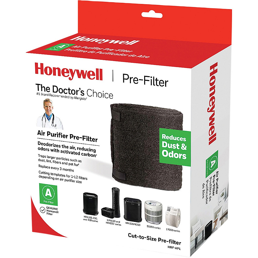 Honeywell Pre-Filter for Air Purifier Activated Carbon - For Air Purifier - Remove Odor, Remove Dust, Remove Fabric Fiber, Remove Pet Hair, Remove Airborne Particles - 47" Height x 15.5" Width x 0.1" Depth - 4 / Carton (HRFAP1V1CT)