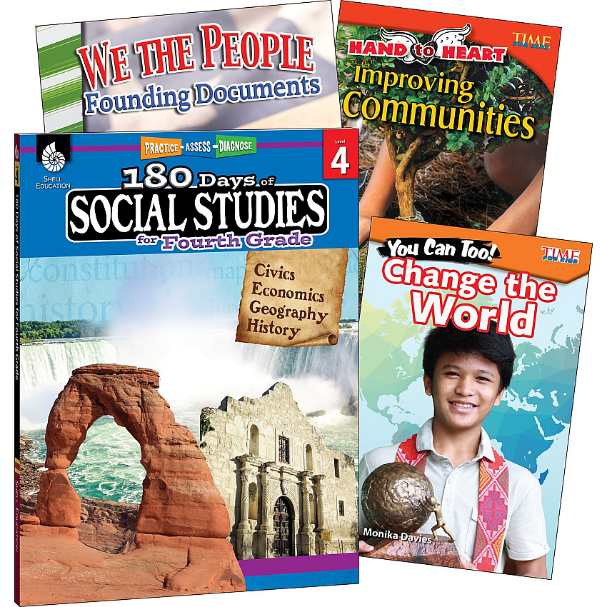 Shell Education Learn At Home Social Studies Books Printed Book Book - Grade 4 - English - 1 Set (118398)