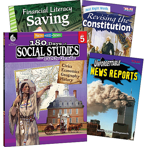 Shell Education Learn At Home Social Studies Books Printed Book Book - Grade 5 - English - 1 Set (118399)