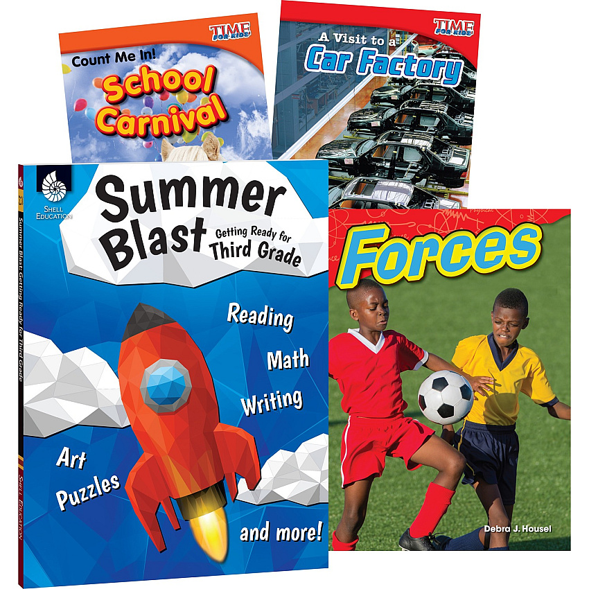 Shell Education Learn-At-Home Grade 3 Summer STEM Set Printed Book by Wendy Conklin, Debra J. Housel 212 Pages - Book - Grade 2-3 - Multilingual - 1 Set (51673)