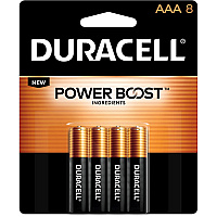 Duracell Coppertop Alkaline AAA Battery 8-Packs For Multipurpose - AAA - 1.5 V DC - 8/Pack - 10 / Box (MN2400B8ZBX)