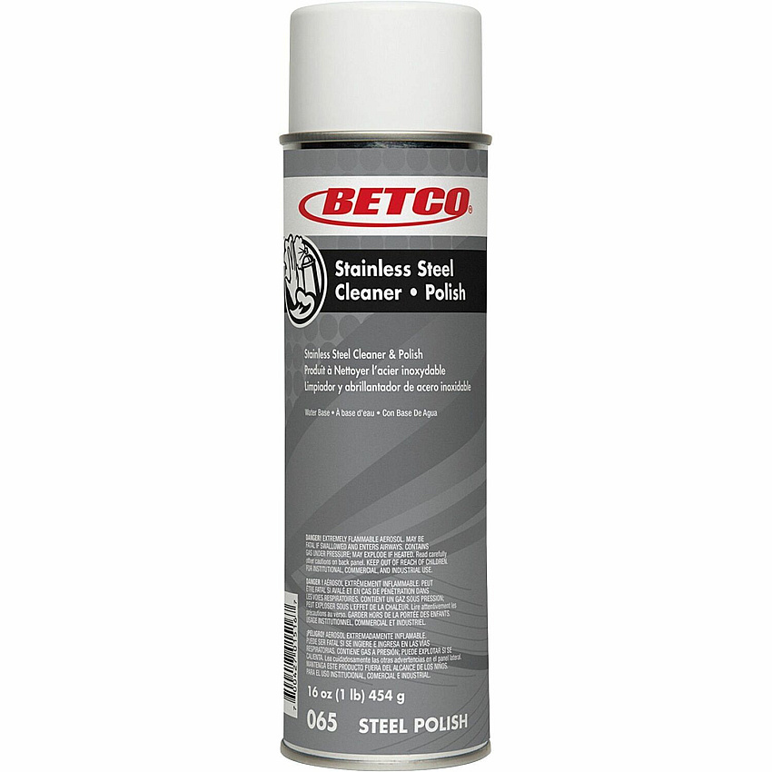 Betco Aerosol Stainless Steel Cleaner And Polish, 17 Oz, Pack Of 12 Ready-To-Use - 17 oz (1.06 lb) - Grease Resistant, Water Spot Resistant, Spill Resistant, Dirt Resistant, Fingerprint Resistant Aerosol Spray Can - 1 Each (0652300)