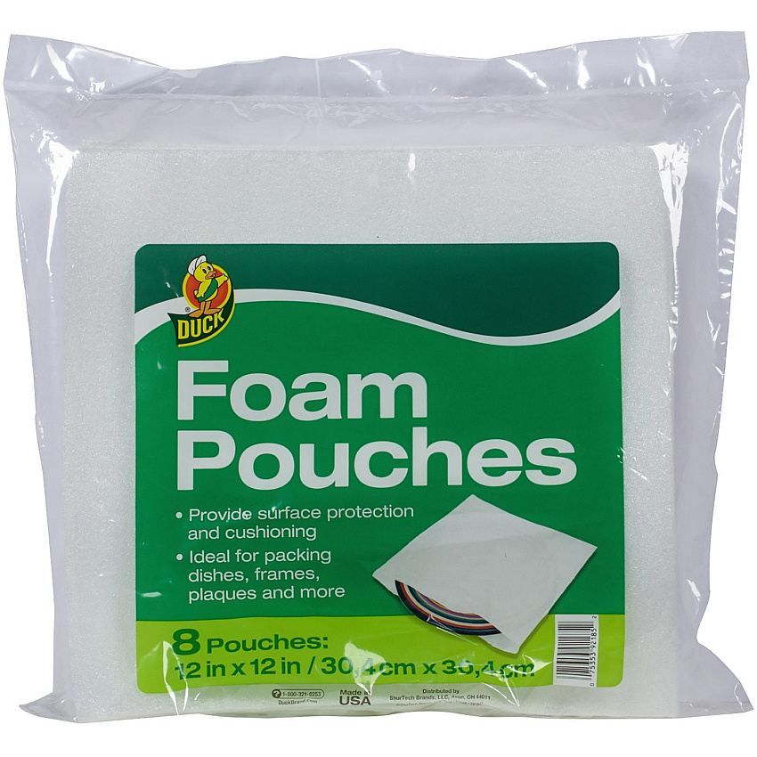Duck Brand Packing Wrap 12" Width x 12" Length - Non-abrasive - Foam - Clear - 8 / Pack (284867)