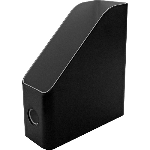 Advantus Fusion Magazine File, Black/Gray Vertical - 12" Height x 4" Width x 9.9" Depth - Polystyrene - Black, Gray - 1 Each (37677)