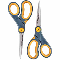 Westcott Titanium Bonded Non-Stick Scissors, 8" , Pointed, Gray/Yellow, Pack Of 2 8" Cutting Length - Left/Right - Stainless Steel - Pointed Tip - Gray, Yellow - 2 / Pack (16550)