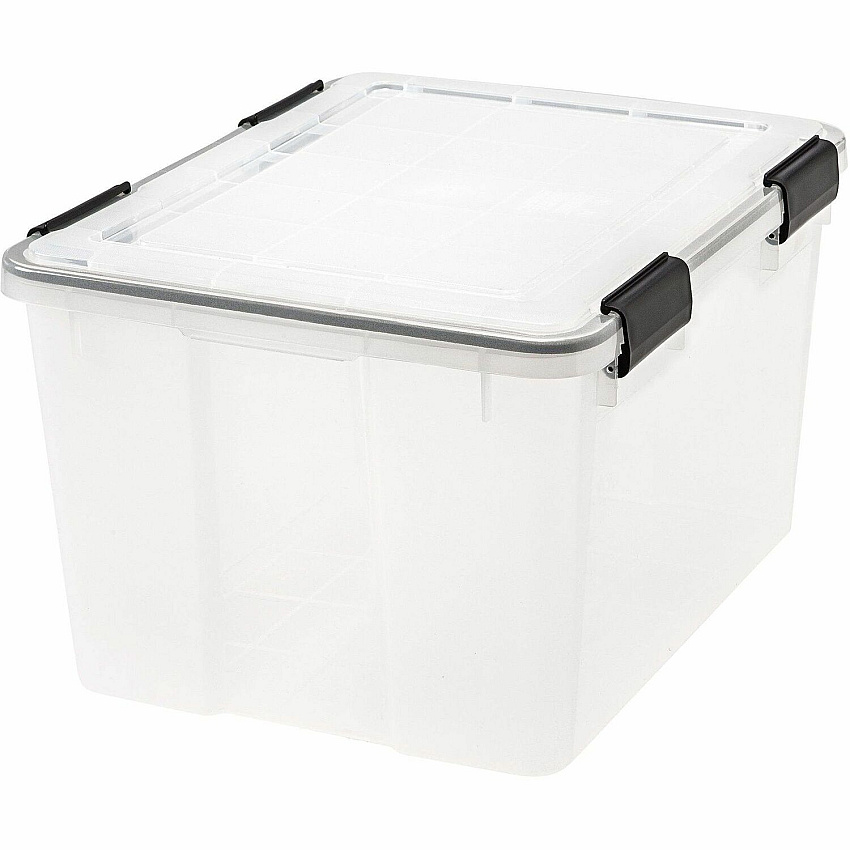 IRIS Weathertight Storage Box, 46 Quarts, 11 4/5"H x 15 4/5"W x 19 7/10"D, Clear (110450)