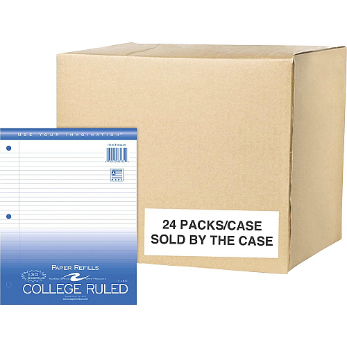 Roaring Spring College Ruled Filler Paper 130 Sheets - 260 Pages - Printed - Ring - Both Side Ruling Surface - College Ruled Front Ruling - Red Margin - 3 Hole(s) - 15 lb Basis Weight - 56 g/m² Grammage - Letter - 8 1/2" x 11" Sheet Size -  (83935CS)