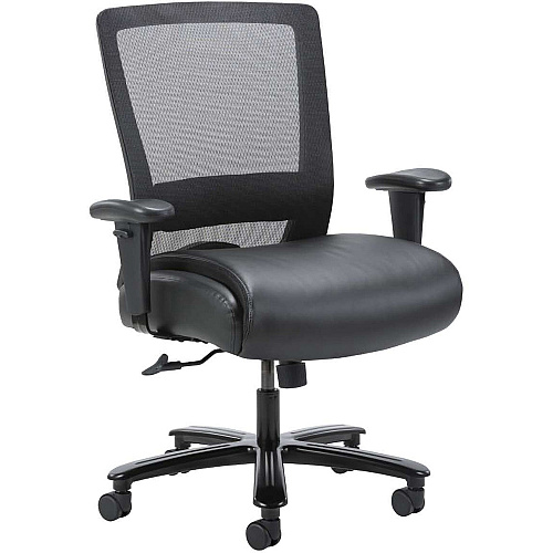 Lorell Heavy-duty Mesh Back Task Chair Black Seat Color - Leather, Polyurethane Seat Material - Black - Armrest - 1 Each (LLR03207)