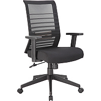 Lorell Horizontal Mesh High-Back Task Chair Fabric Seat Material - Black - Armrest - 1 Each (LLR00590)