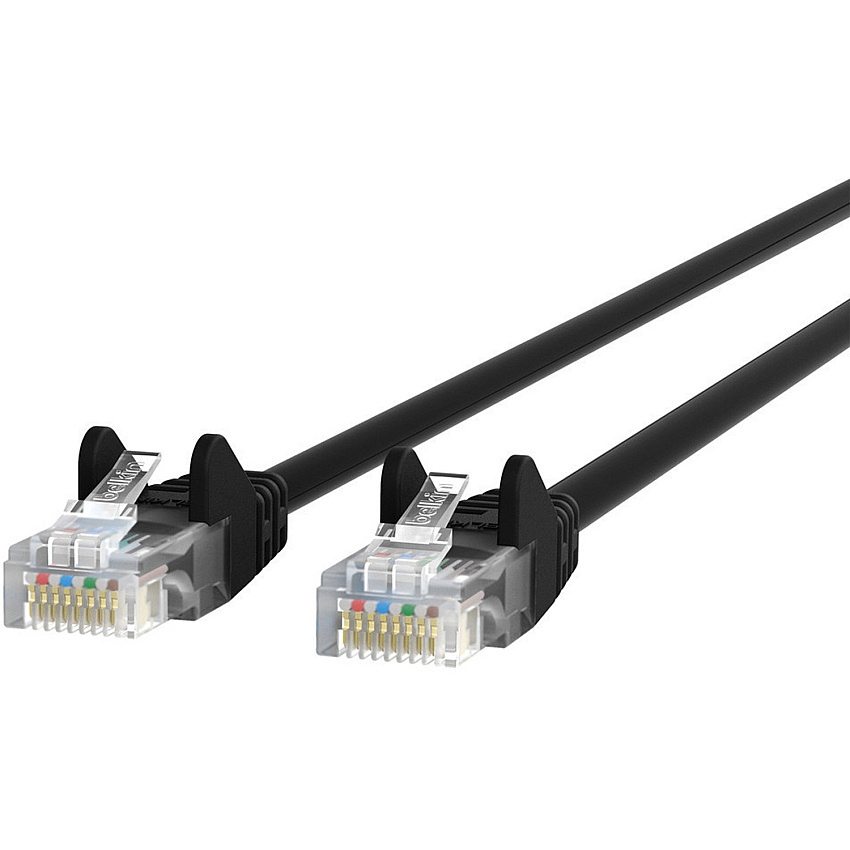 Belkin RJ45 Category 6 Snagless Patch Cable 14 ft Category 6 Network Cable for Network Device, Notebook, Desktop Computer, Modem, Router - First End: 1 x RJ-45 Network - Male - Second End: 1 x RJ-45 Network - Male - 1 Gbit/s - Patch Cable - (A3L980B14BKS)