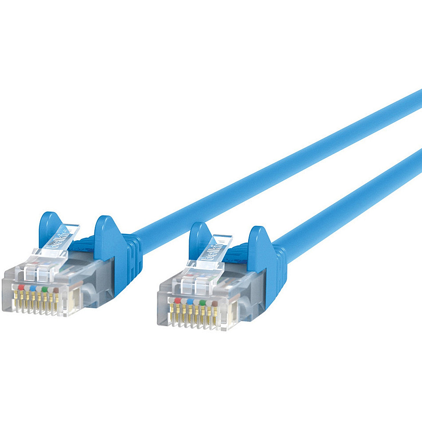 Belkin RJ45 Category 6 Snagless Patch Cable 6 ft Category 6 Network Cable for Network Device, Notebook, Desktop Computer, Modem, Router - First End: 1 x RJ-45 Network - Male - Second End: 1 x RJ-45 Network - Male - 1 Gbit/s - Patch Cable - B (A3L9806BLUS)