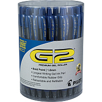 G2 1.0mm Gel Pens 1 mm Bold Pen Point - Refillable - Retractable - Blue Ink - Gel-based - Clear Barrel - 36 / Pack (84099)
