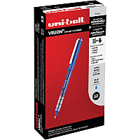 uni-ball uniball&trade; Vision Rollerball Pen 0.38 mm Ultra Micro Pen Point - Blue Ink - 1 Dozen (70132)