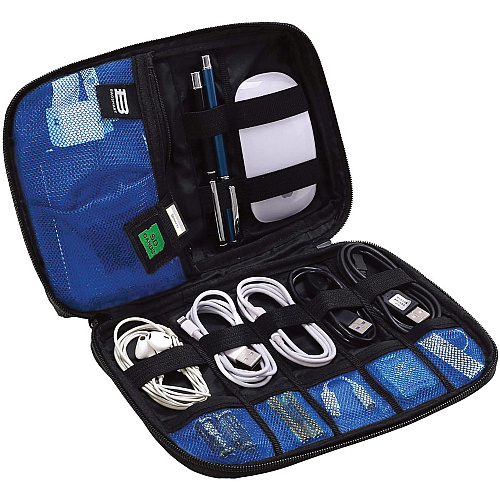 Maxell Mobile Storage Case External Dimensions: 6.8" Length x 1.5" Width x 9.5" Height - Zipper Closure - Black - For Electronic Components, Plug, Connector, Cable - 1 Each (199536)