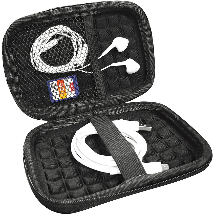 Maxell Mobile Storage Case External Dimensions: 4.5" Length x 1.5" Width x 6.8" Height - Zipper Closure - Black - For Electronic Components, Plug, Connector, Cable - 1 Each (195515)