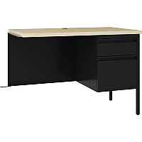 Lorell Fortress Series Right-pedestal Return 24" Height x 42" Width x 29.5" Depth, 0.7" Height Modesty Panel, 1.1" Thickness Top - Single Pedestal on Right Side - Square Edge - Material: Steel - Finish: Black - 1 Each (LLR03140)