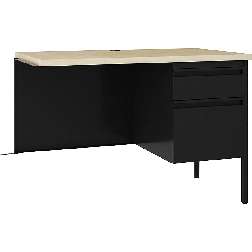 Lorell Fortress Series Right-pedestal Return 24" Height x 42" Width x 29.5" Depth, 0.7" Height Modesty Panel, 1.1" Thickness Top - Single Pedestal on Right Side - Square Edge - Material: Steel - Finish: Black - 1 Each (LLR03140)