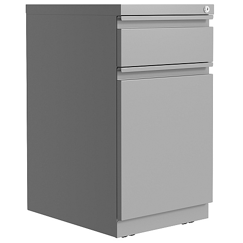 Lorell Mobile File Cabinet with Backpack Drawer 20" Height x 15" Width x 27.8" Depth - 2 x Box, File Drawer(s) - Finish: Silver (LLR03104)