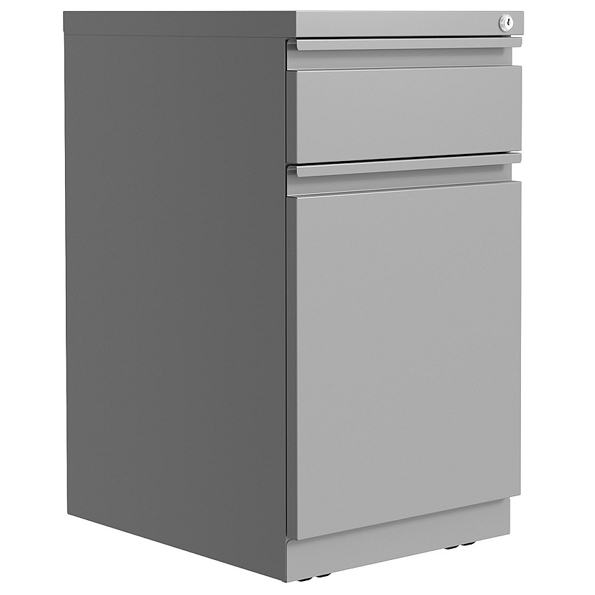 Lorell Mobile File Cabinet with Backpack Drawer 20" Height x 15" Width x 27.8" Depth - 2 x Box, File Drawer(s) - Finish: Silver (LLR03104)