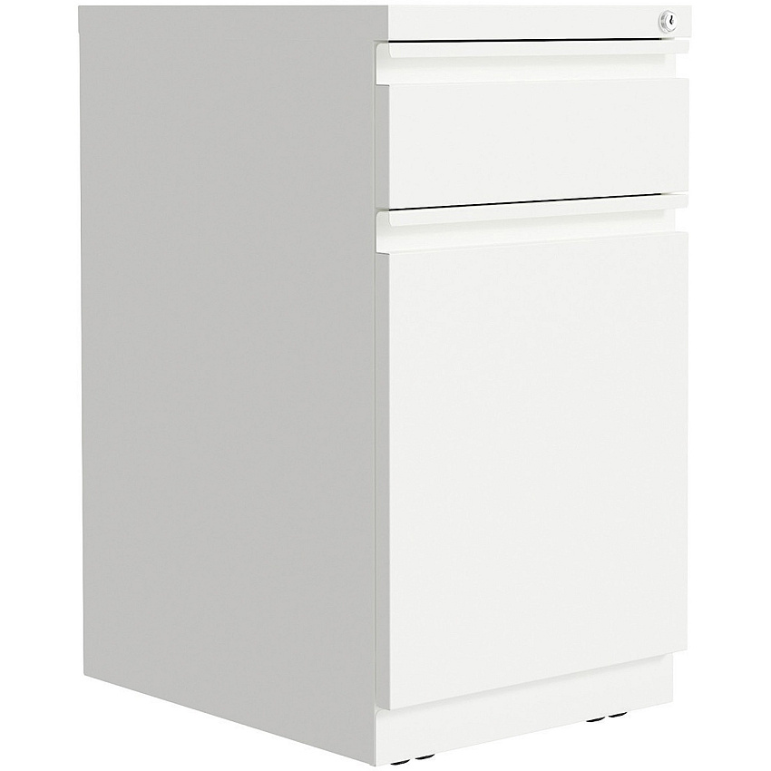 Lorell Mobile File Cabinet with Backpack Drawer 20" Height x 15" Width x 27.8" Depth - 2 x Box, File Drawer(s) - Finish: White (LLR03103)