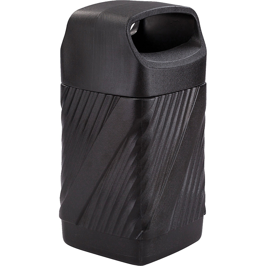 Safco Twist Waste Receptacle 32 gal Capacity - Removable Lid, Durable, UV Resistant, Fade Resistant - 38" Height x 18.3" Width x 19.4" Depth - High-density Polyethylene (HDPE) - Black - 1 Each (9371BL)