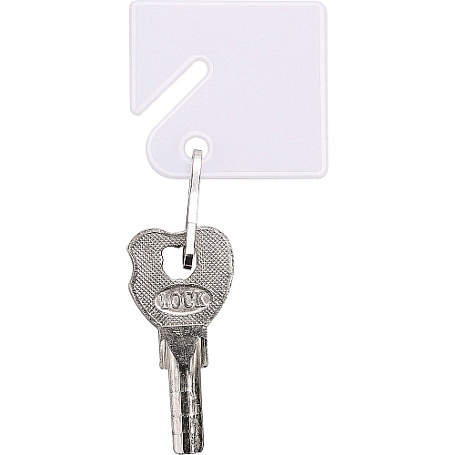 Sparco Square Key Tags 4.75" Length x 1.40" Width - Square - Hook Fastener - Plastic - White - 20 / Pack (02887)