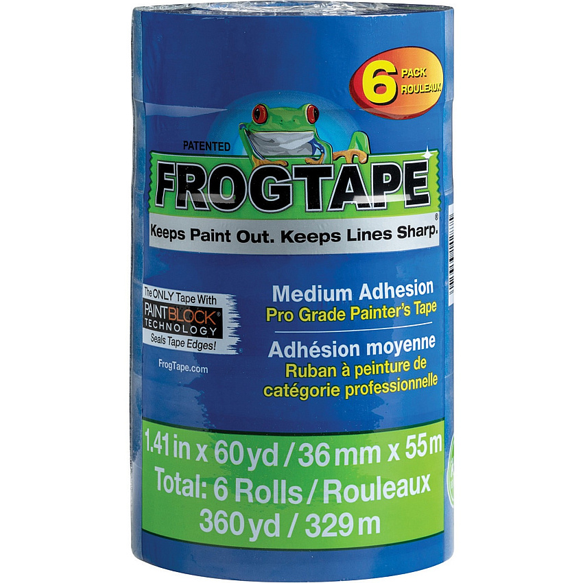 Duck Painter's Tape 20 yd Length x 1.40" Width - Blue - 6 / Pack (242750)